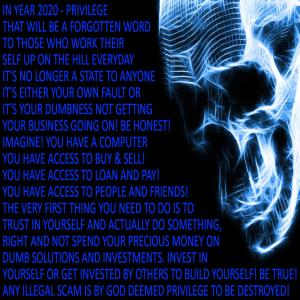 in year 2020 future telling Image from site  privilege is now different textual quote
